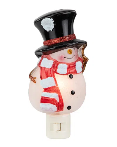 NORTHLIGHT NORTHLIGHT 6.5IN WHITE & RED SNOWMAN IN BLACK TOP HAT CHRISTMAS LIGHTS