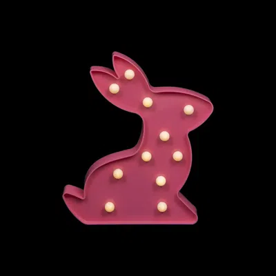 NORTHLIGHT NORTHLIGHT 9.5" LED LIGHTED PINK EASTER BUNNY MARQUEE WALL SIGN
