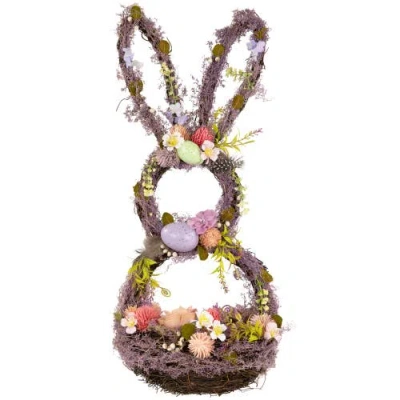 NORTHLIGHT NORTHLIGHT FLORAL GRAPEVINE BUNNY SHAPED EASTER BASKET DECORATION