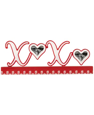 NORTHLIGHT HEART AND FLORAL "XOXO" VALENTINE'S DAY PHOTO FRAME, 4.5" X 12"