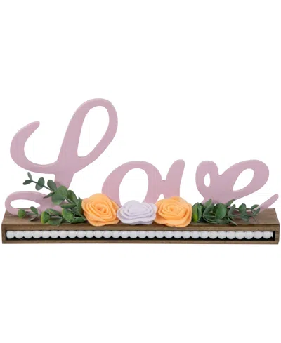 NORTHLIGHT "LOVE" WITH FLOWERS WOODEN VALENTINE'S DAY SIGN, 11.25"