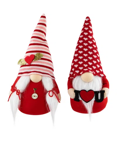 NORTHLIGHT PLUSH "I HEART U" VALENTINE'S DAY GNOMES, 12"