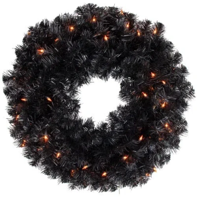 NORTHLIGHT NORTHLIGHT PRE-LIT NOBLE SPRUCE ARTIFICIAL HALLOWEEN WREATH