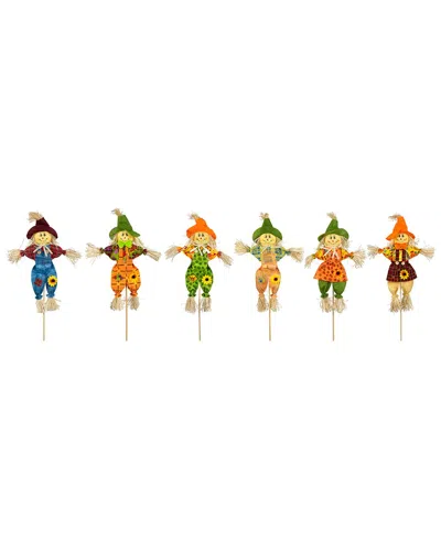 NORTHLIGHT NORTHLIGHT SET OF 6 FALL HARVEST SCARECROW PICKS