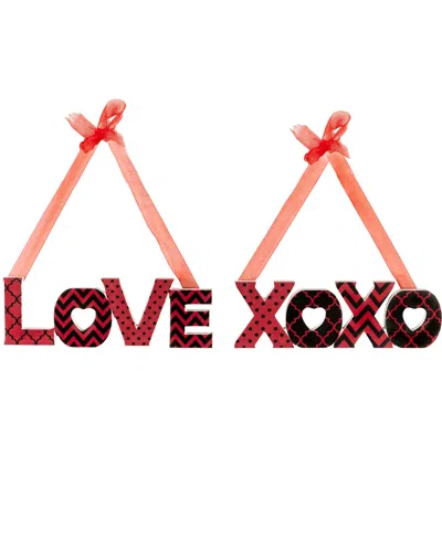 NORTHLIGHT WOODEN "LOVE" AND "XOXO" VALENTINE'S DAY WALL DECORATIONS, 8"