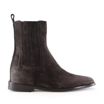 NOTABENE WOMEN'S LIPA BOOTS, DARK BROWN SUEDE