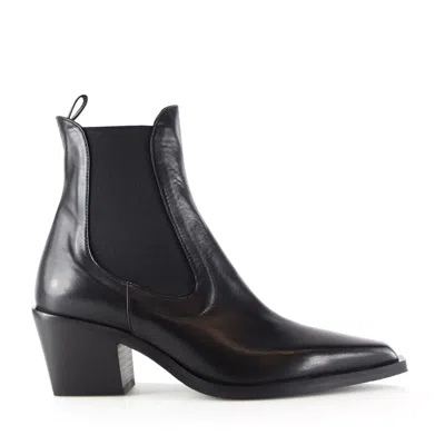 NOTABENE WOMEN'S LUNA BOOTS, BLACK LEATHER