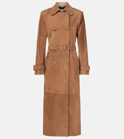 NOUR HAMMOUR TATE SUEDE TRENCH COAT