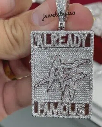 NSG MEN'S JEWELRY 3.2 CT D/VVS MOISSANITE CUSTOM LETTER DOG TAG PENDANT 925 SILVER