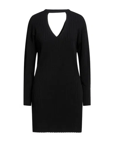 NUDE NUDE WOMAN MINI DRESS BLACK SIZE 8 WOOL, ACRYLIC, POLYESTER