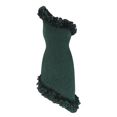 NUR KARAATA WOMEN'S FLORENTINA SPARKLE GREEN DRESS