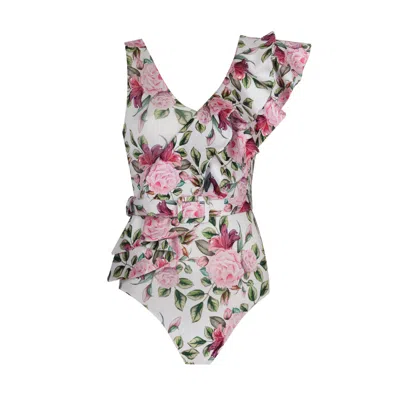 NUR KARAATA WOMEN'S LILAC ROSE SWIMSUIT