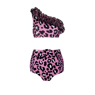 NUR KARAATA WOMEN'S ALEXIS PINK LEO BIKINI SET
