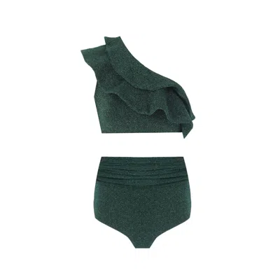 NUR KARAATA WOMEN'S CLIANTHA SPARKLE GREEN BIKINI