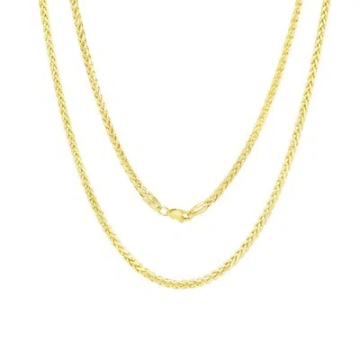 NURAGOLD 10K YELLOW GOLD 2.5MM PALM WHEAT FOXTAIL FRANCO ROUND SPIGA CHAIN NECKLACE 26"