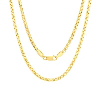 NURAGOLD 10K YELLOW GOLD MENS 2MM VENETIAN ROUNDED BOX LINK CHAIN PENDANT NECKLACE 30"