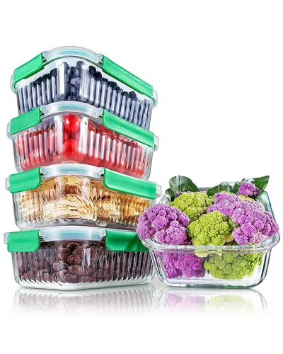 NUTRICHEF NUTRICHEF 5PC GLASS FOOD STORAGE CONTAINERS SET
