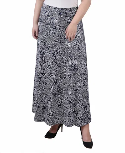 NY COLLECTION PLUS SIZE MAXI A-LINE SKIRT WITH FRONT FAUX BELT