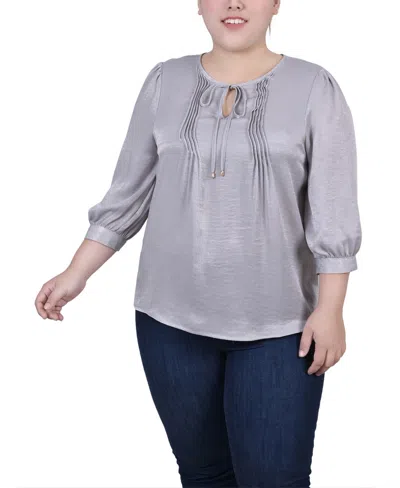 NY COLLECTION PLUS SIZE SATIN BLOUSE