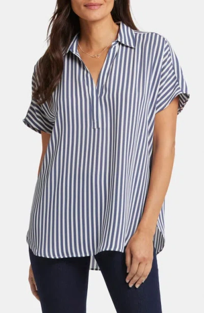 NYDJ NYDJ BECKY SPLIT NECK WOVEN TOP