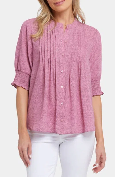 NYDJ NYDJ PLEATED PEASANT BLOUSE