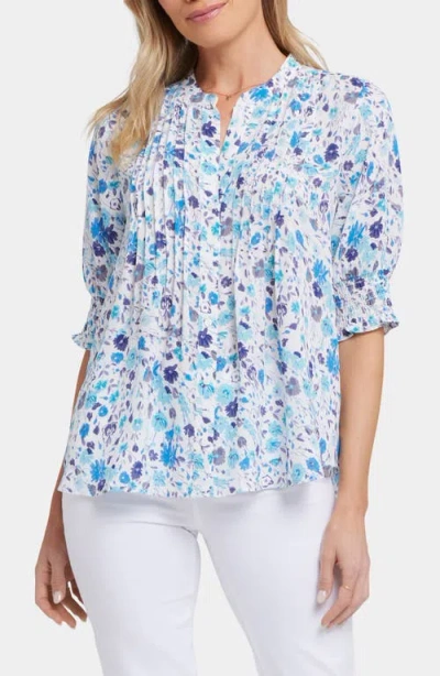 NYDJ NYDJ PLEATED PEASANT BLOUSE