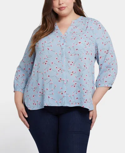 NYDJ PLUS SIZE PINTUCK BLOUSE