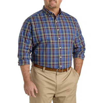 OAK HILL BY DXL OAK HILL BY DXL BIG & TALL PLAID PERFORMANCE SPORT SHIRT