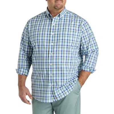 OAK HILL BY DXL OAK HILL BY DXL BIG & TALL  SMALL PLAID PERFORMANCE SPORT SHIRT