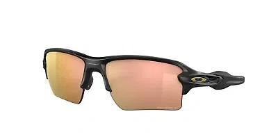 OAKLEY OAKLEY FLAK 2.0 XL SUNGLASSES, MATTE BLACK FRAME, PRIZM ROSE GOLD POLARIZED LENS