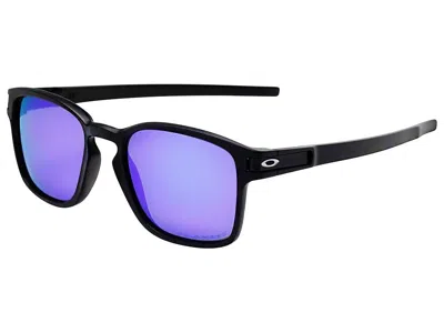 OAKLEY OAKLEY LATCH SQ POLARIZED SUNGLASSES OO9353-04 MATTE BLACK/VIOLET IRIDIUM
