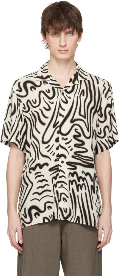 OAS OFF-WHITE & BLACK AEROSOL VISCOSE SHIRT