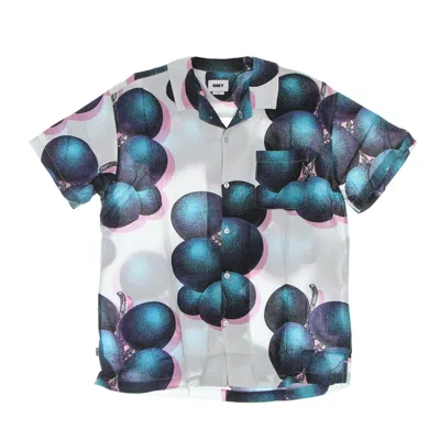 OBEY BLUEBERRIES WOVEN MEN'S SHORT SLEEVE SHIRT WHITE/MULTI