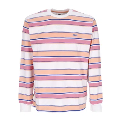 OBEY DIRECT MEN'S LONG SLEEVE T-SHIRT L/S TEE WHITE MULTI