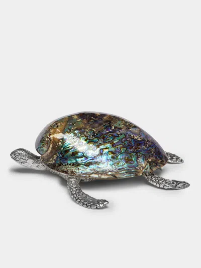 OBJET LUXE GEORGINA SILVER-PLATED AND SHELL PAPERWEIGHT