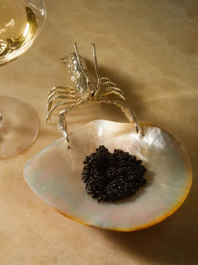 OBJET LUXE LOBSTER SILVER-PLATED AND MOTHER-OF-PEARL CAVIAR DISH