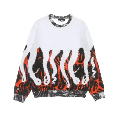 OCTOPUS MEN'S LIGHTWEIGHT CREWNECK SWEATSHIRT HALFTONE CREW WHITE