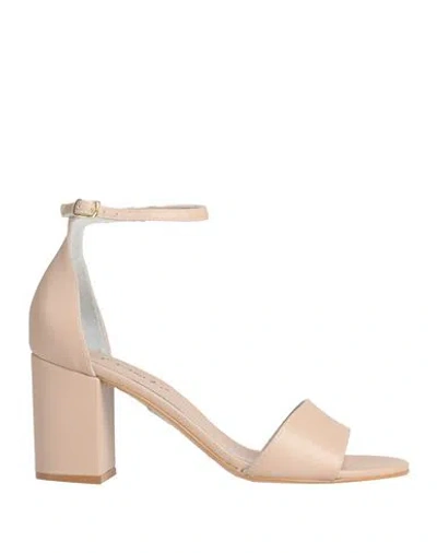 O'DAN LI O'DAN LI WOMAN SANDALS BEIGE SIZE 6 LEATHER