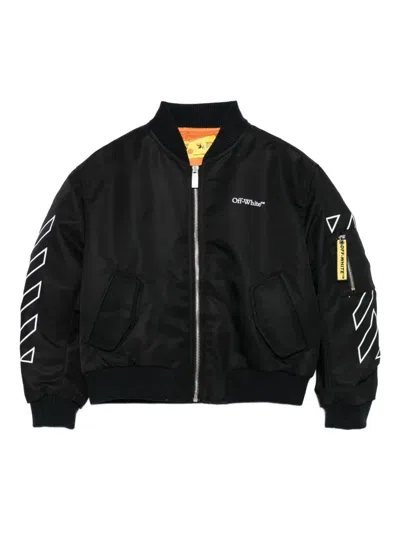 OFF-WHITE ARROW-SLEEVE BOMBER JACKET