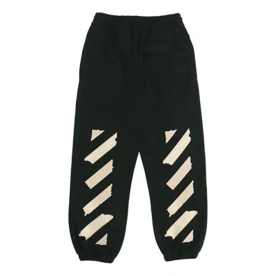 OFF-WHITE Off-White Black Gold Rubber Strap Stripe Sports Pants Black