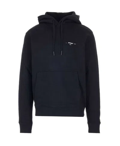 OFF-WHITE BLACK LOGO HOODED SWEATER