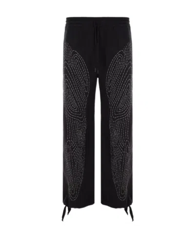 OFF-WHITE OFF-WHITE DRAWSTRING WIDE LEG TROUSERS