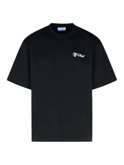 OFF-WHITE SCRIPT SKATE BLACK COTTON T-SHIRT