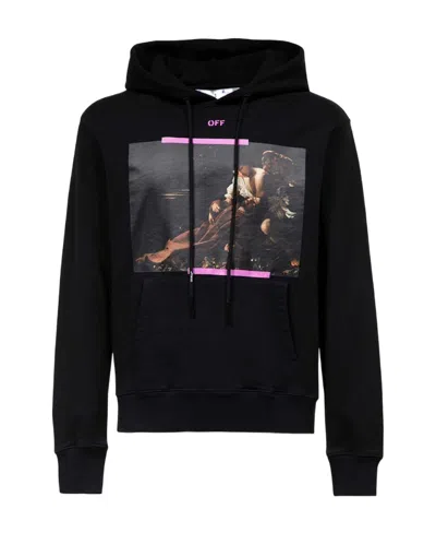 OFF-WHITE CARAVAGGIO PRINT COTTON HOODIE