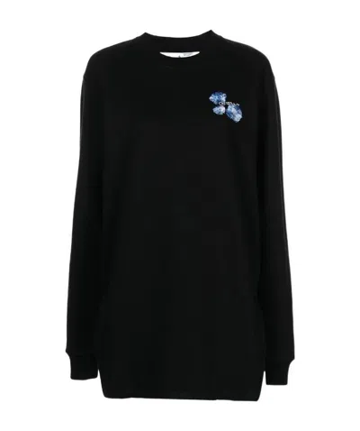 OFF-WHITE OFF-WHITE FLORAL PRINT SWEATER DRESS