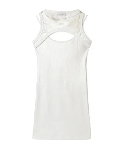 OFF-WHITE OFF-WHITE CUT-OUT SLEEVELESS METALLIC DRESS