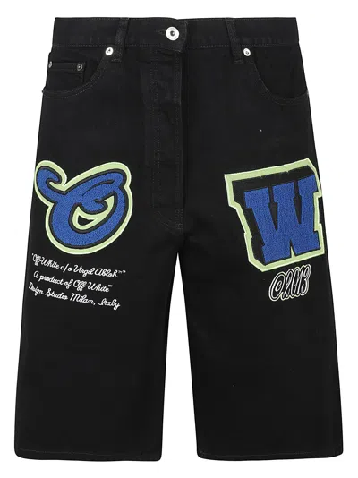 OFF-WHITE DENIM BERMUDA SHORTS