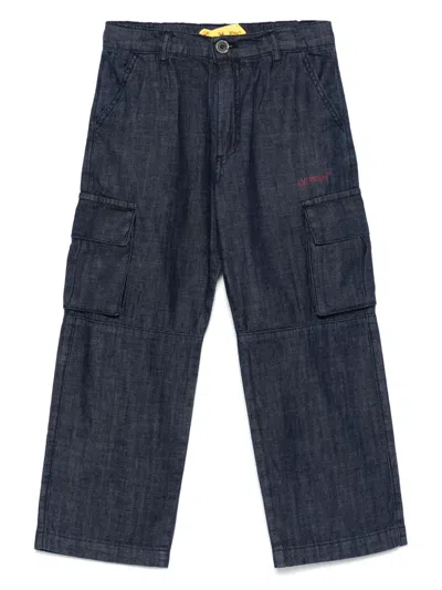 OFF-WHITE DIAGONAL BOOKISH CARGO JEANS