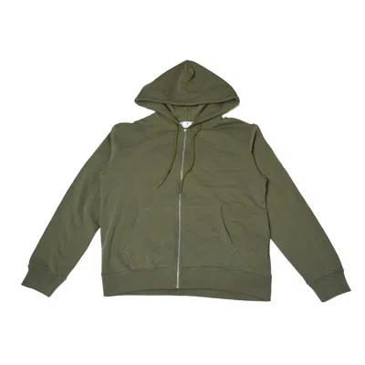 OFF-WHITE OFF-WHITE DIAG TAB SLIM FIT ZIP HOODIE OLIVE