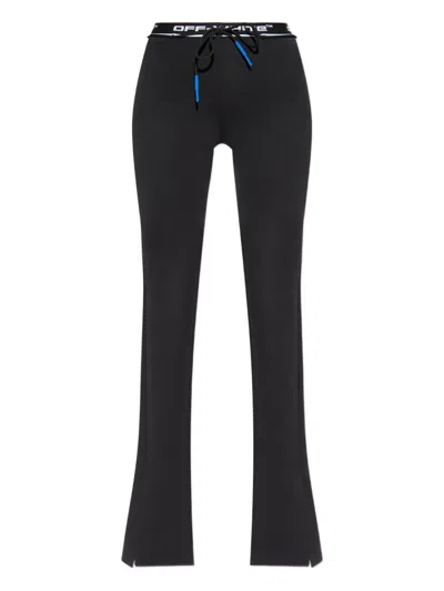 OFF-WHITE DRAWSTRING SPLIT-HEM TROUSERS